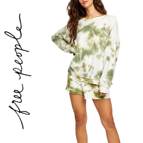 Free People Other - FREE PEOPLE Kelly Washed Tie Dye Set Green X-Small